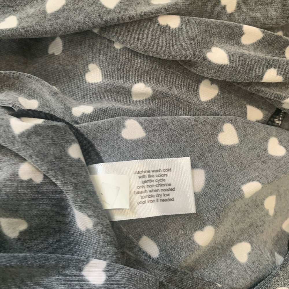Lane Bryant Black Long Sleeve Wrap Dress with White Heart Print 14/16 novelty - Picture 4 of 5